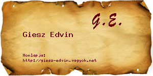 Giesz Edvin névjegykártya